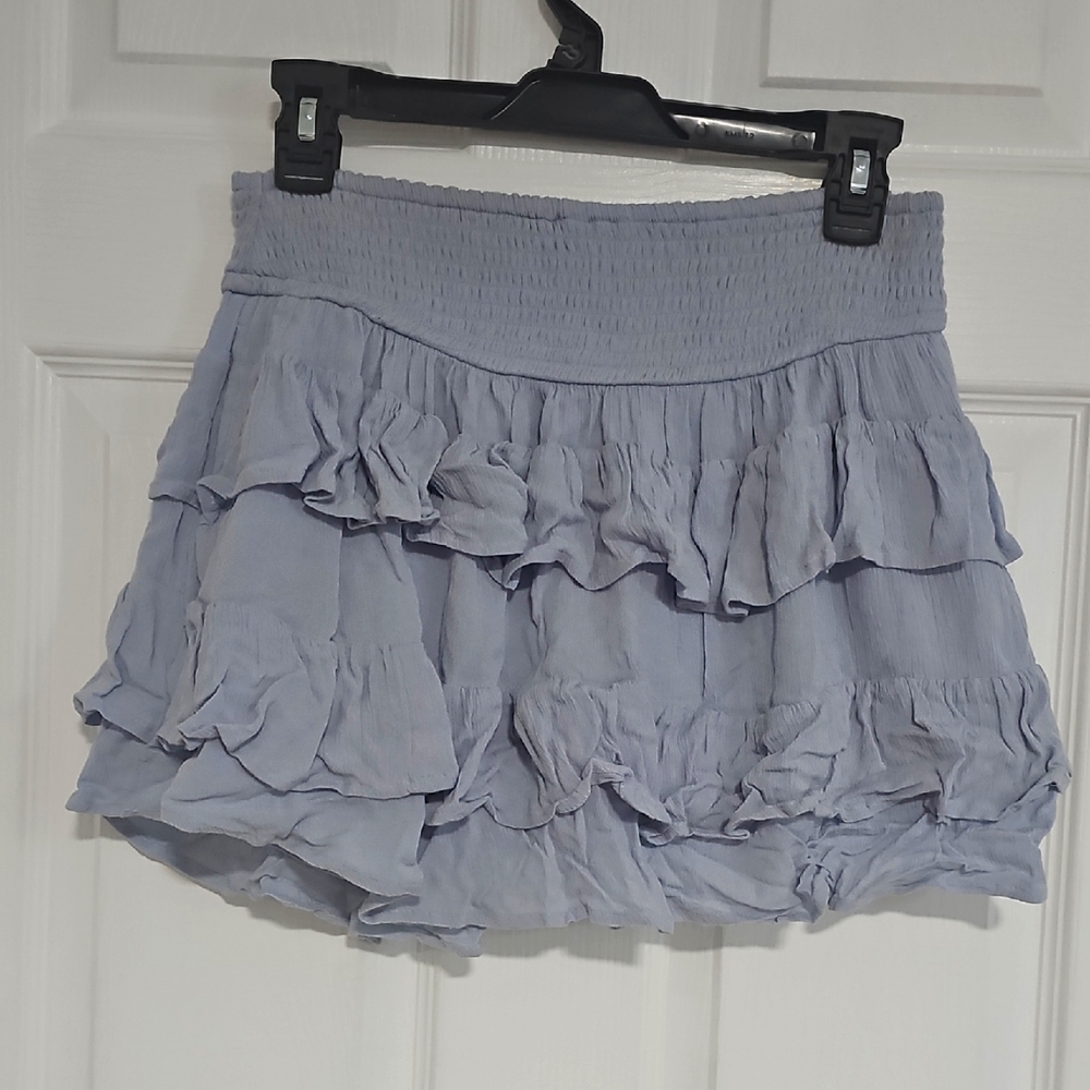 Light Blue Ruffled Skirt